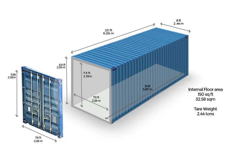 1 container 20 feet chở được bao nhiêu cbm