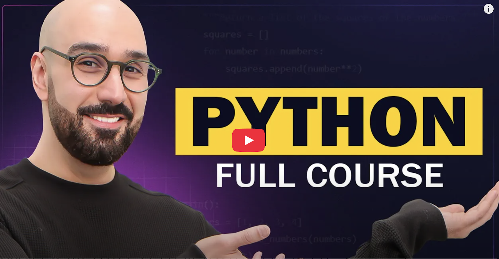 Learn Python - Full Course for Beginners YouTube tutorial