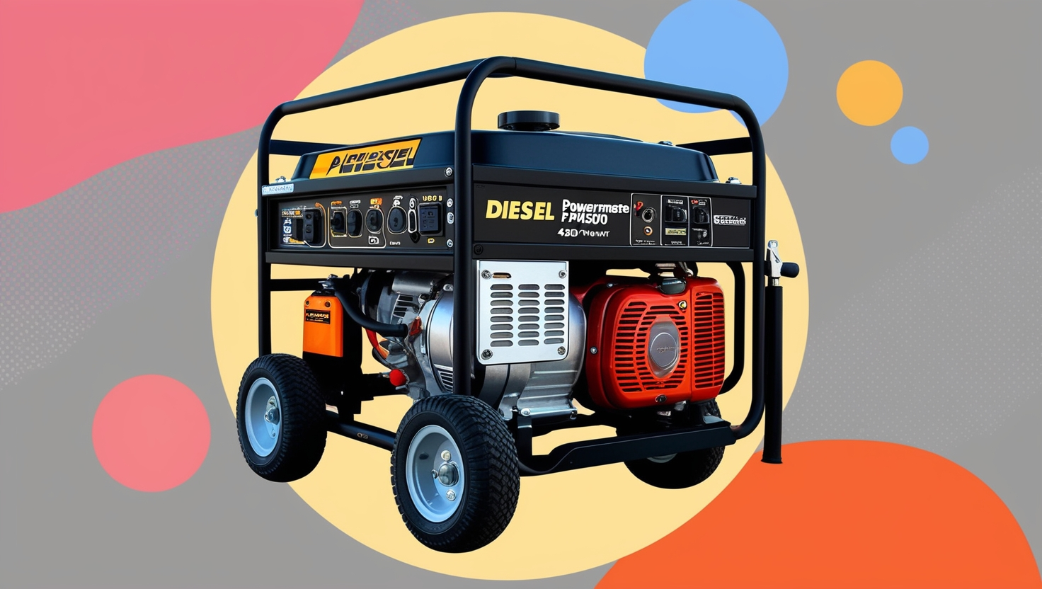  Diesel Powermate PM4500 4500 Watt Dual Fuel Compatible Portable Generator