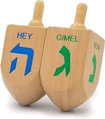 Amazon.com: Let's Play Dreidel The Hanukkah Game 2 Extra Large Wood  Dreidels Instructions Included : Toys & Games