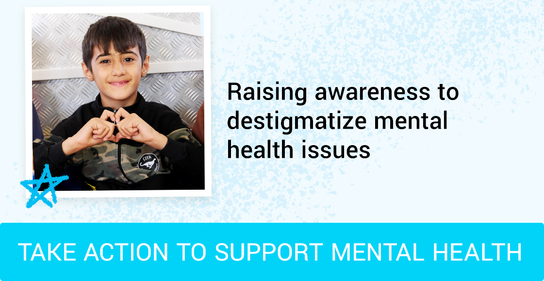 Raising awareness to destigmatize mental health issues  [Button:Take Action to Support Mental Health]