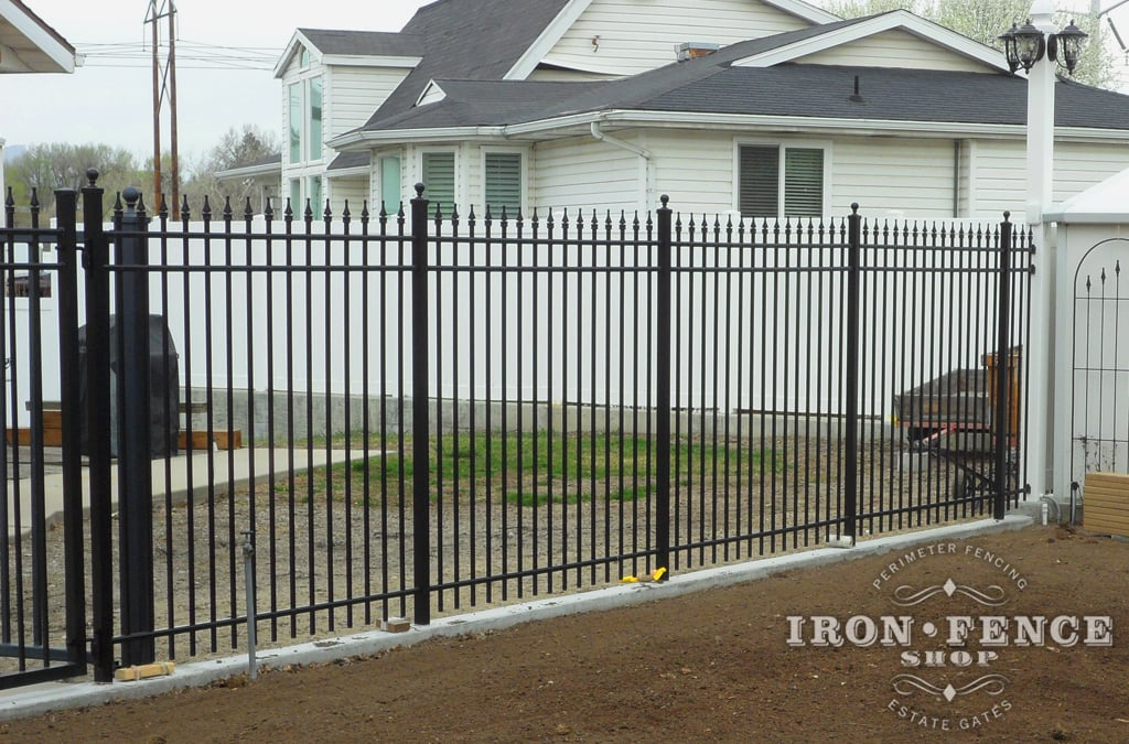 aluminum fence installed at house front yard