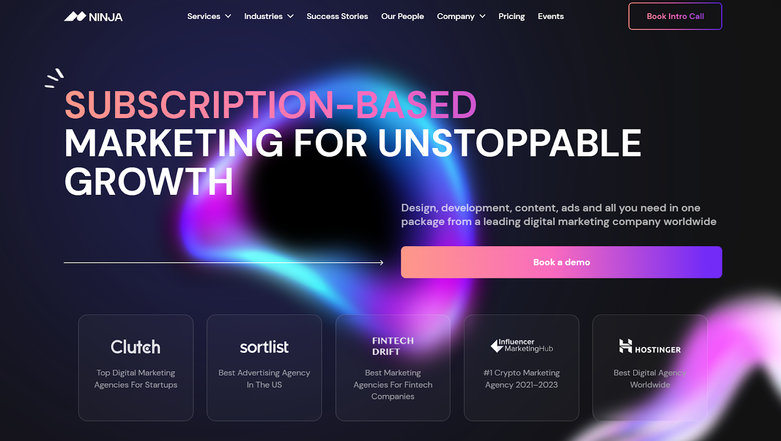 Ninja Promo website screenshot.