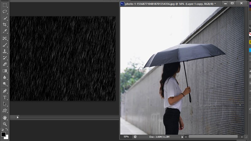 Cách tạo mưa trong Photoshop
