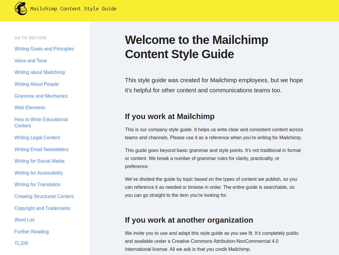 Mailchimp Content Style Guide 