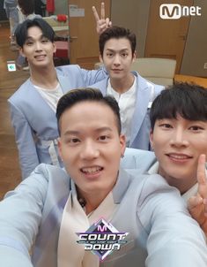 This contain an image of Four members - Seo Eunkwang, Lee Minhyuk, Lim Hyunsik, and Peniel