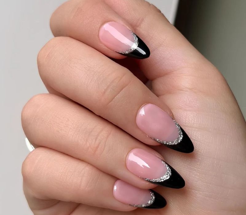 Sparkly Black Tips