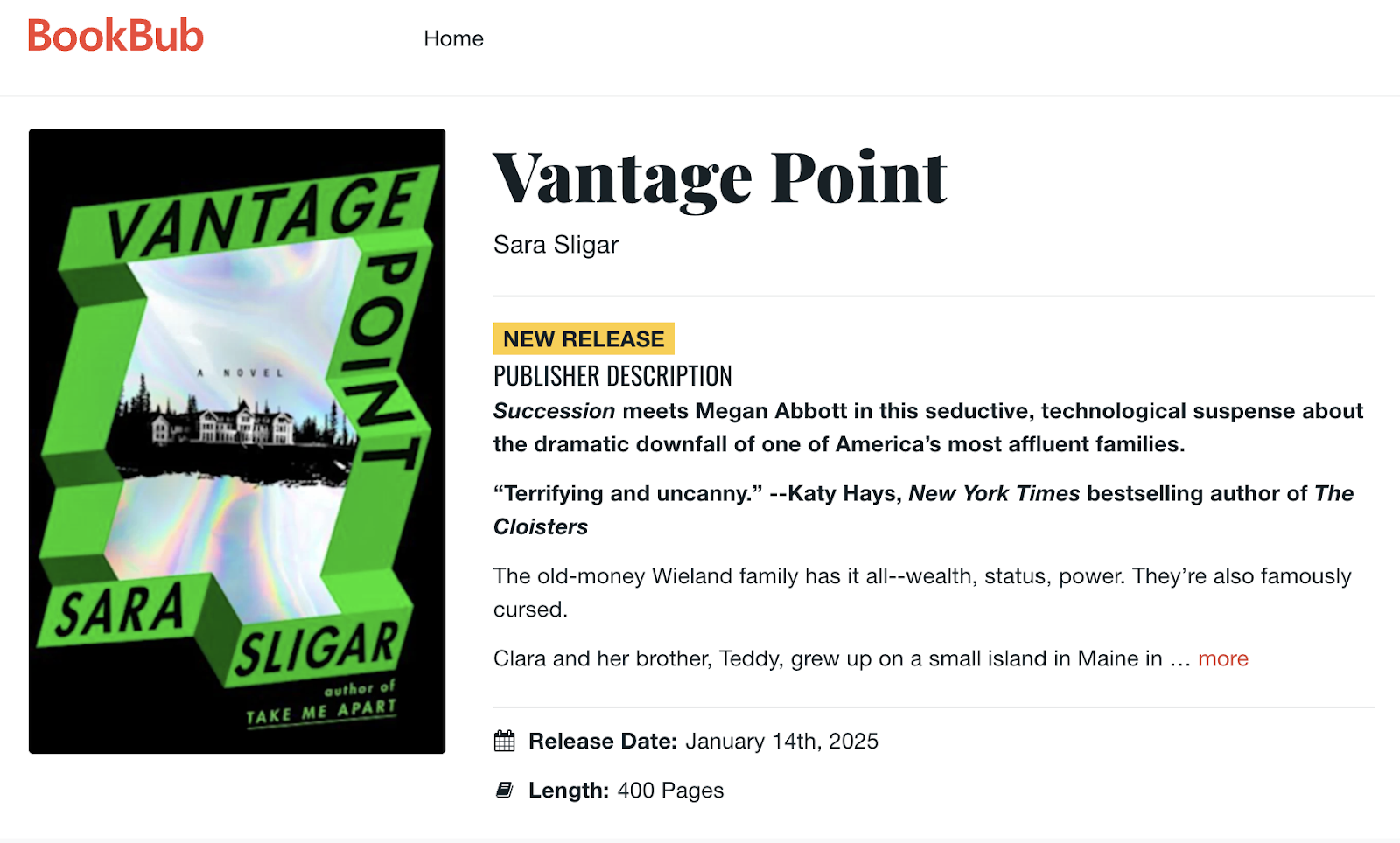 image of vantage point book