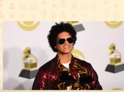 This contain an image of Bruno Mars Grammy Awards
