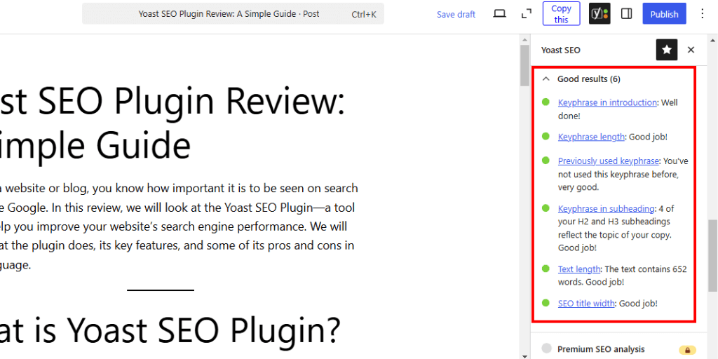 Keyword Usage Result