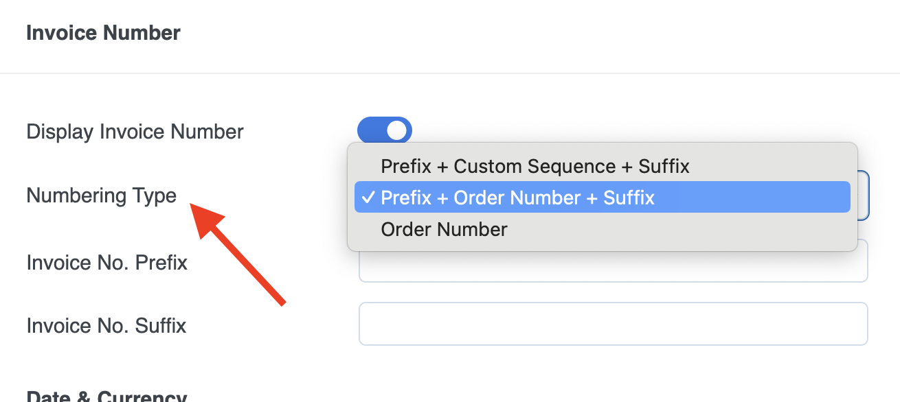 Invoice Number Format