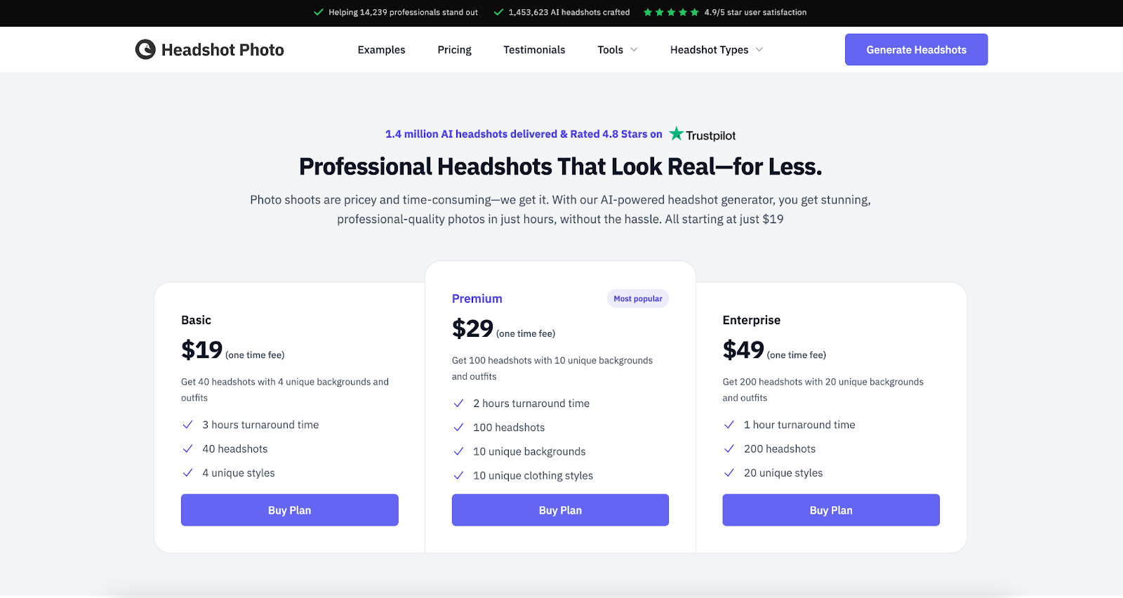 headshotphoto pricing