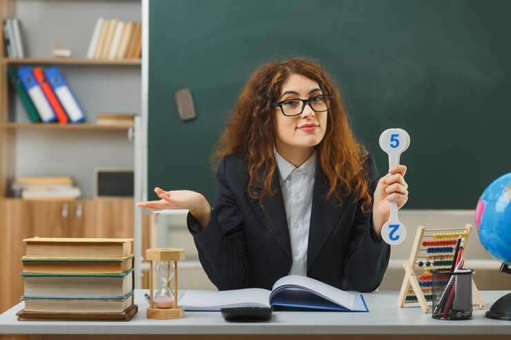 A Teacher Teaching in the Classroom