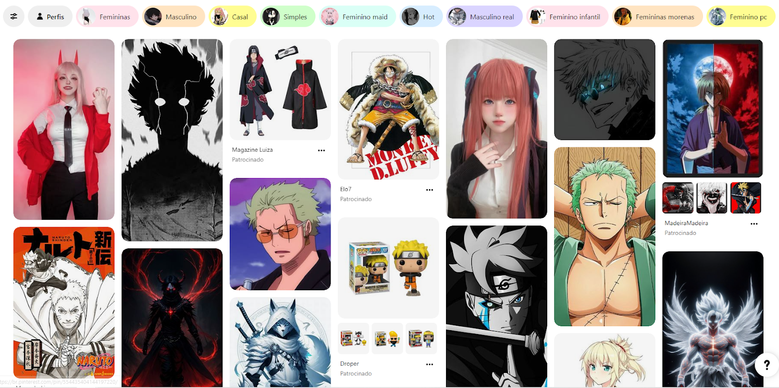 Resultados no Pinterest para “fantasias de anime”