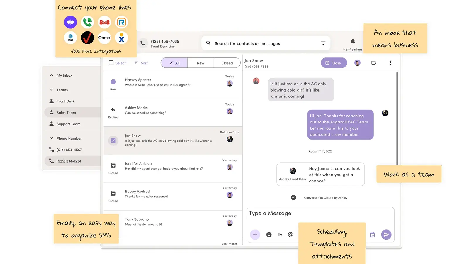 MessageDesk dashboard