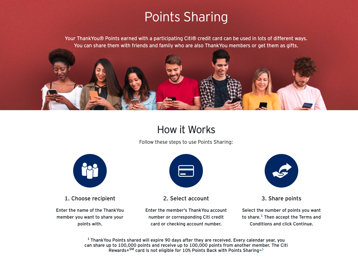 screenshot of more info on citi points sharing 