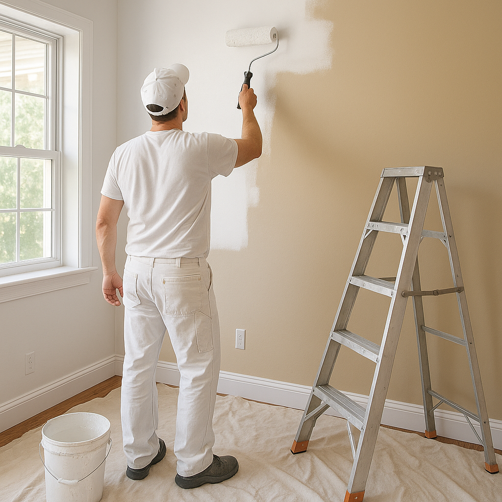 Interior house painting process