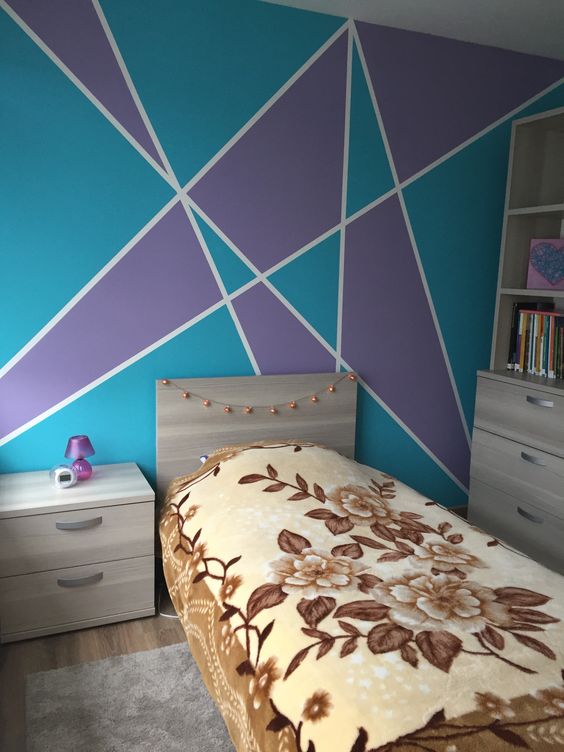 Violet and Sky Blue for Bedroom Walls