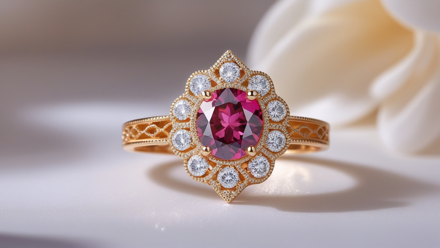 Birthstone Ring with Cubic Ronis Diamonds ESDE I