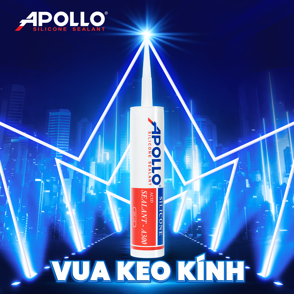 Vua keo kính - Apollo Silicone A300 là sản phẩm góp phần khẳng định vị thế dẫn đầu trong hơn 20 năm