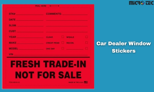 car dealer window stickers
