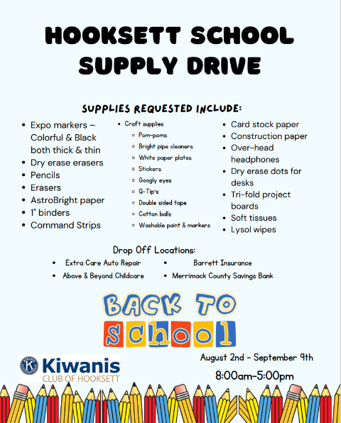 A back to school supply drive poster

Description automatically generated