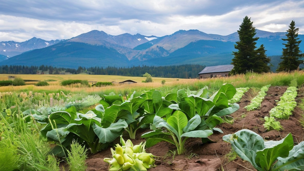 Montana vegetable seeds on a farmland