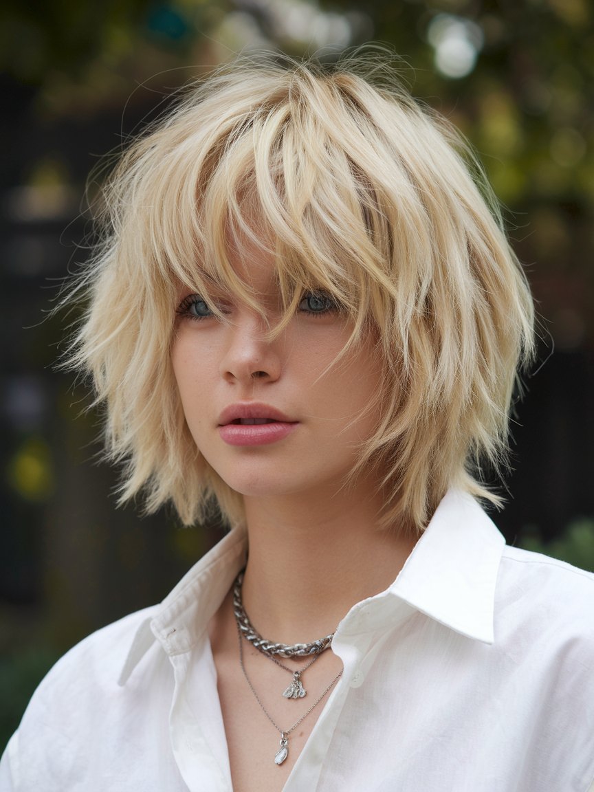 40. Sleek Bob with Sliced Layers