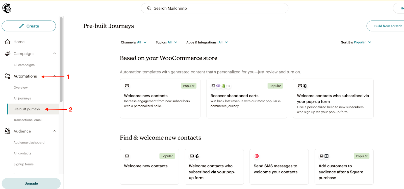 Mailchimp email automation for Woocommerce