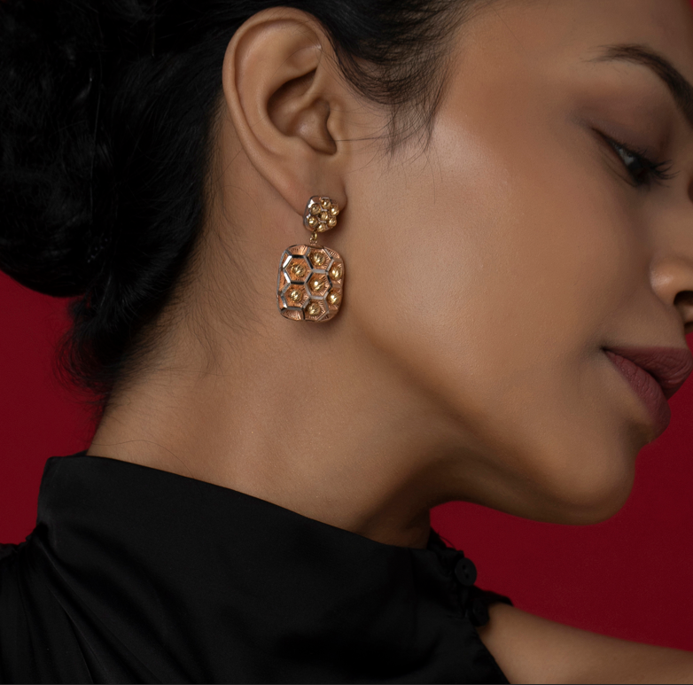 Fashionable metallic finish Earrings | CKC Jewellers Online 