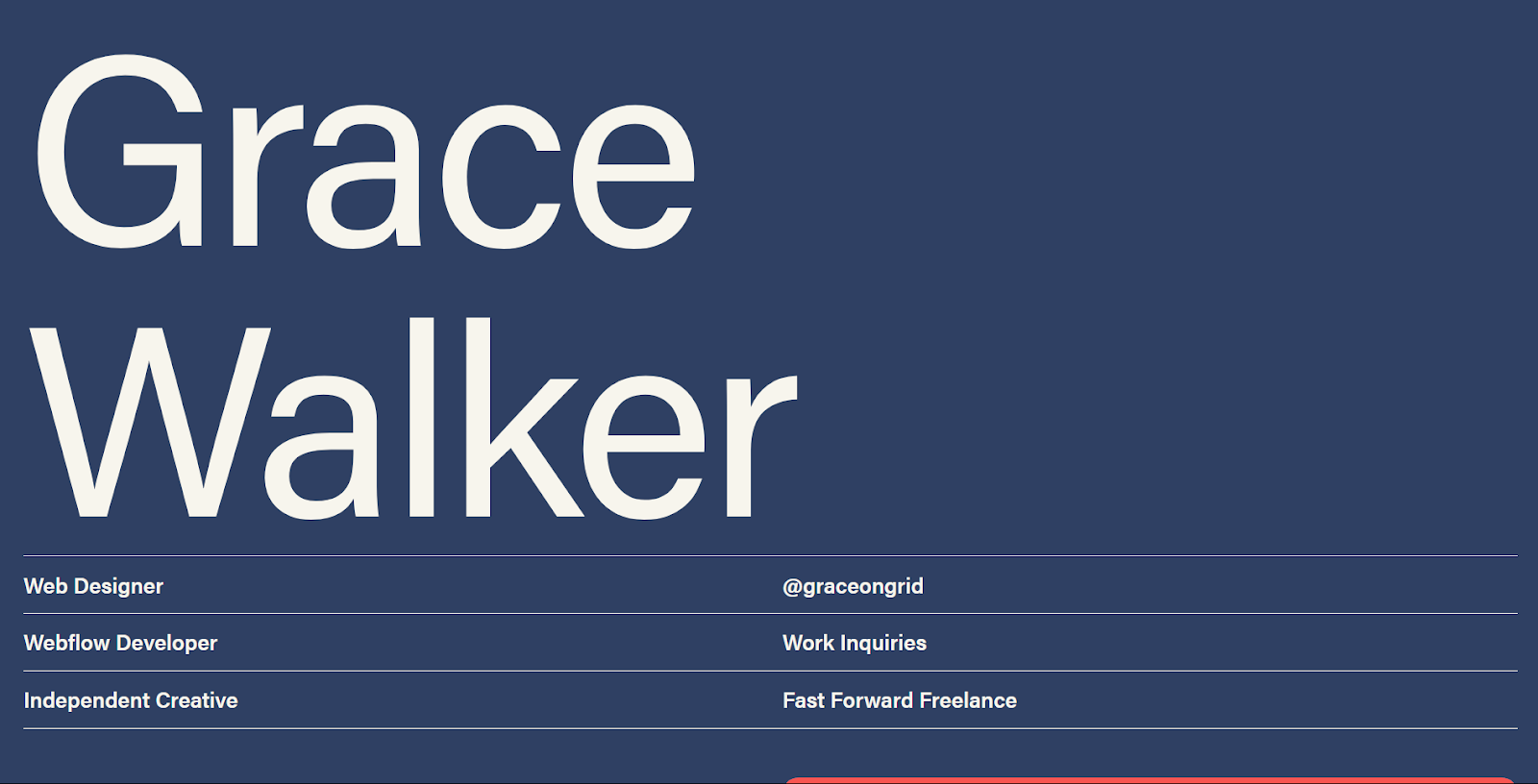 Web Developer Portfolio Examples Grace Walker