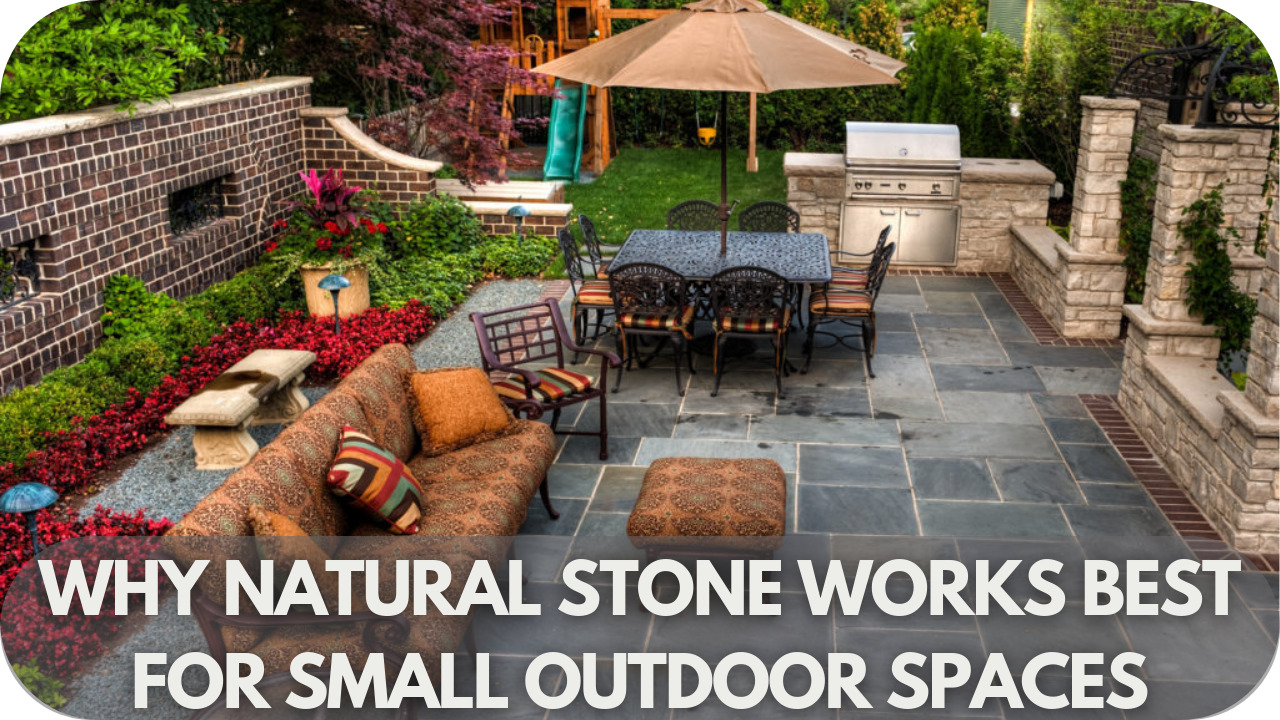 Compact outdoor space enhanced with durable and elegant natural stone.