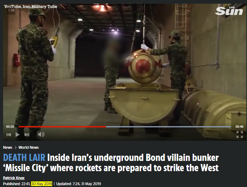 Outdated Footage of Iran’s Underground Military Missile Bunker