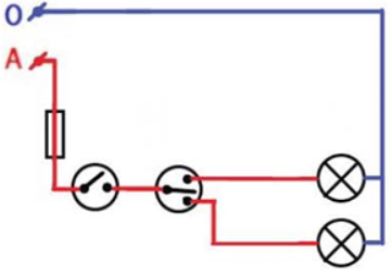 Sơ đồ nguyên lí mạch điều khiển hai đèn sáng luân phiên.olm