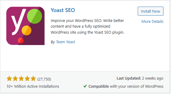 a screenshot of yoast SEO, a  WordPress Plugins for Authors