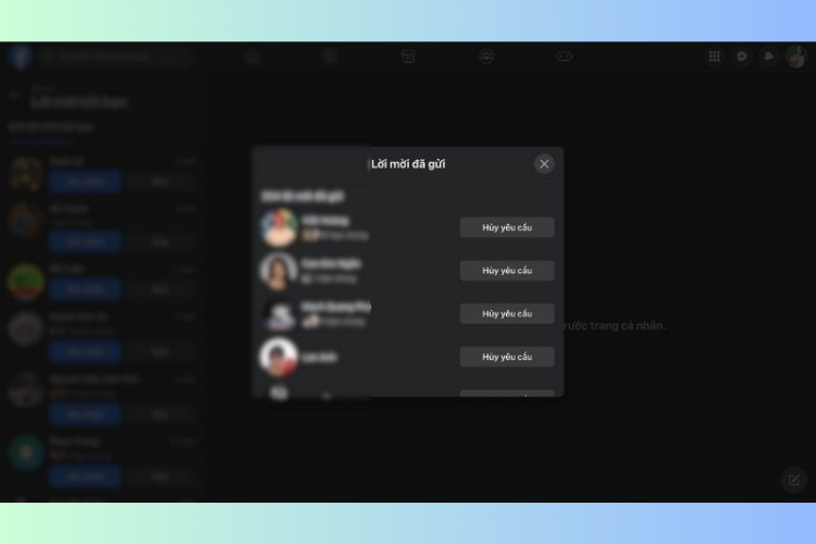 Cách xem lời mời kết bạn đã gửi trên Facebook