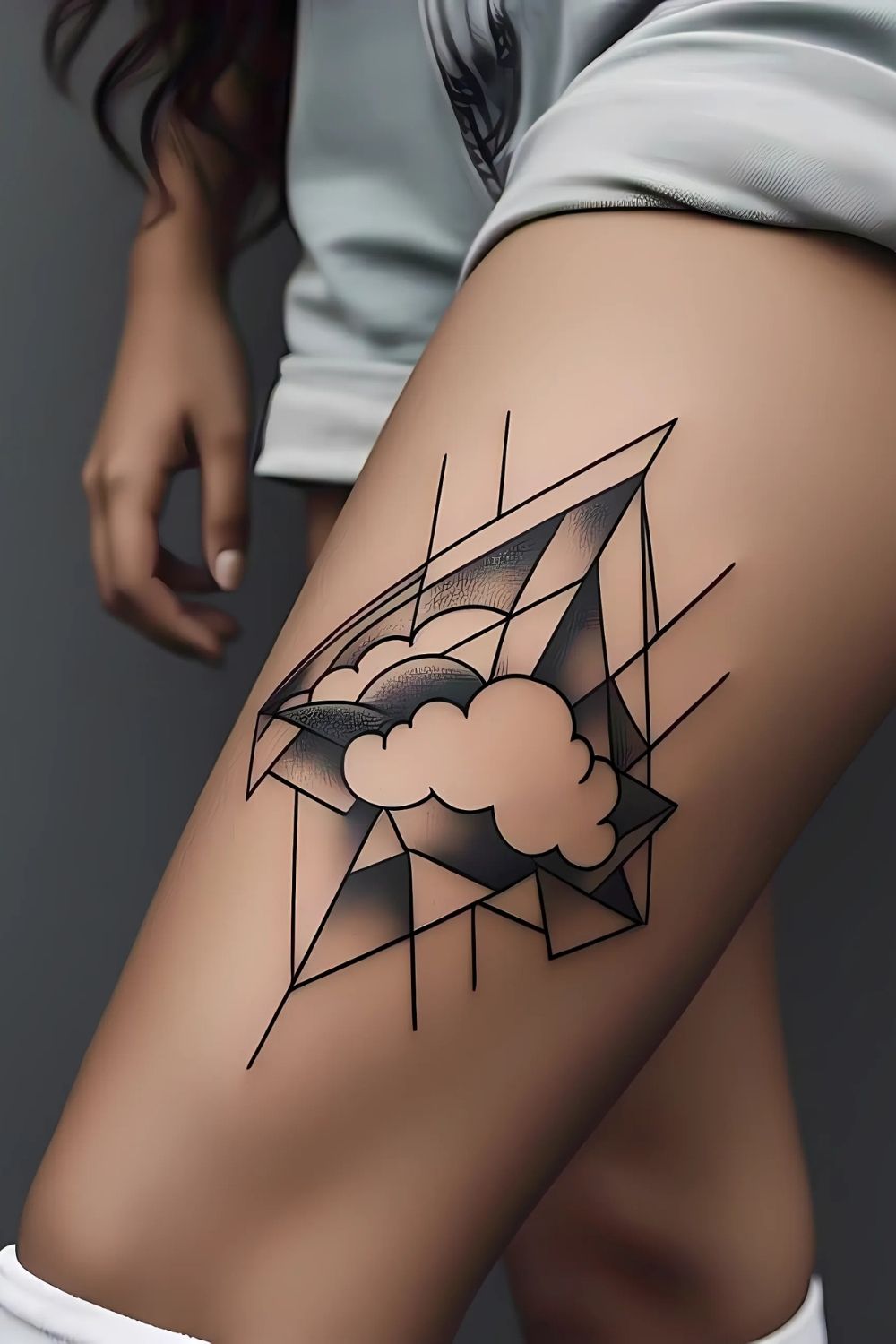 Cloud with Lightning Bolt Leg