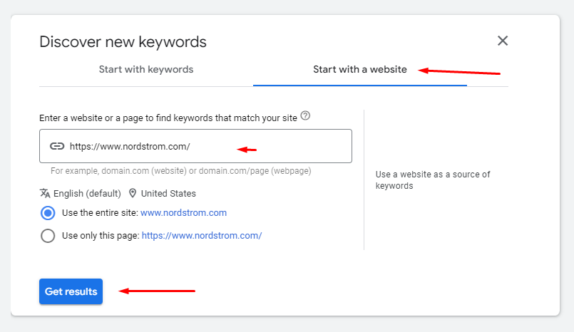 discover keywords for Google Ads competitor analysis