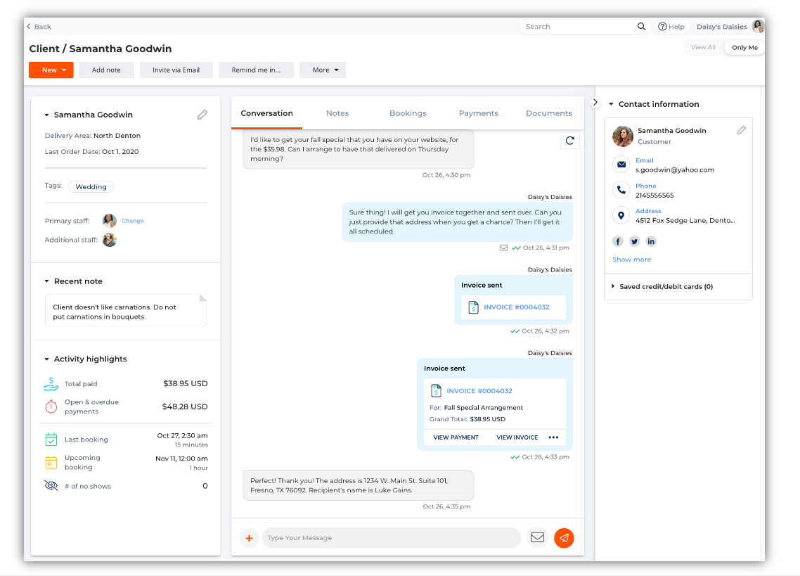 example of contact profile in a crm