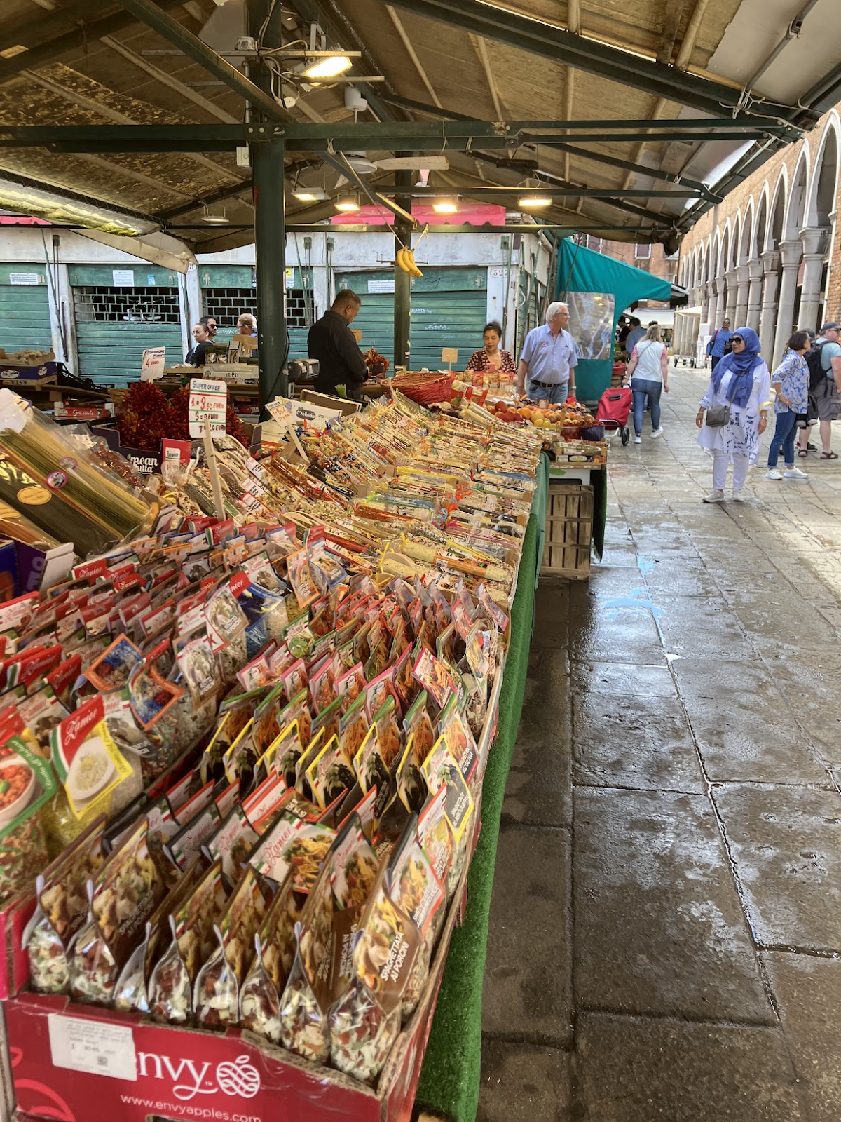 A market in Venice Italy that sells spices. 