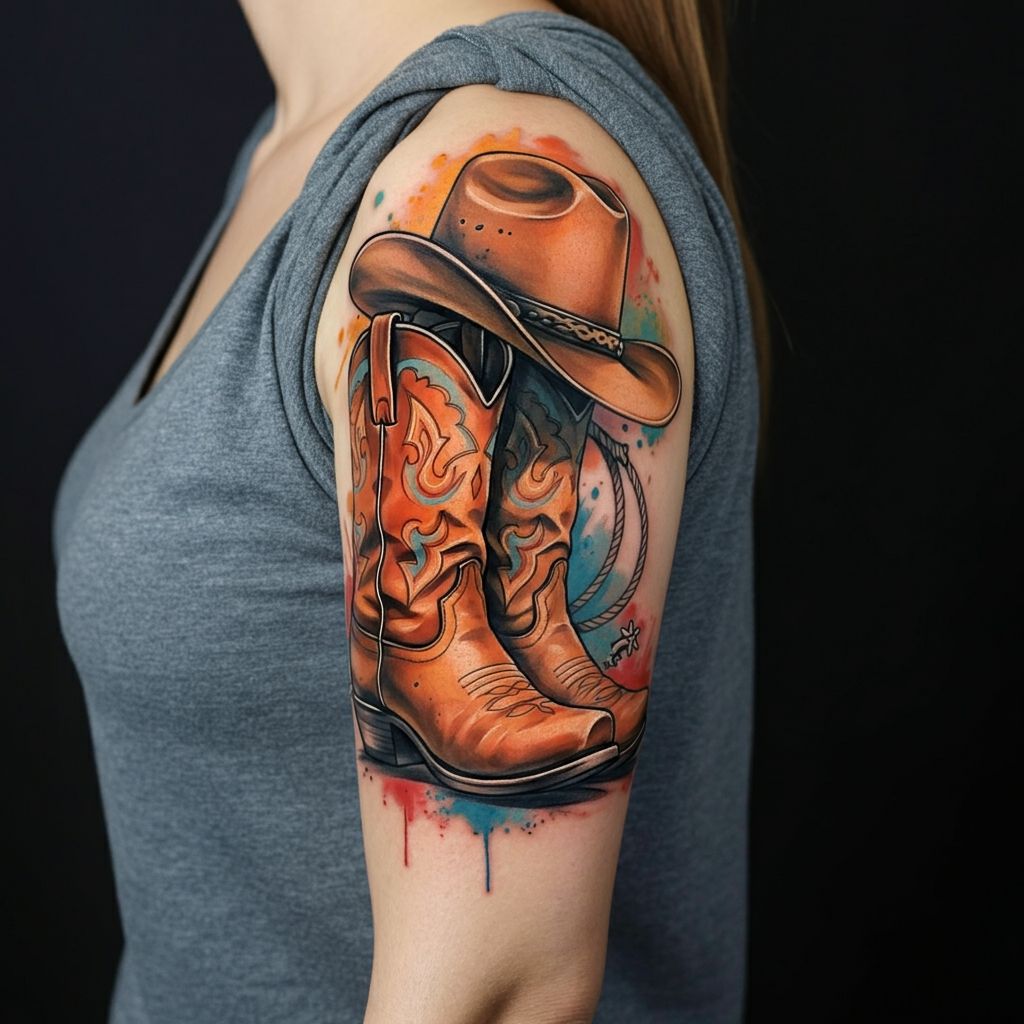 Cowboy Boot with a Hat