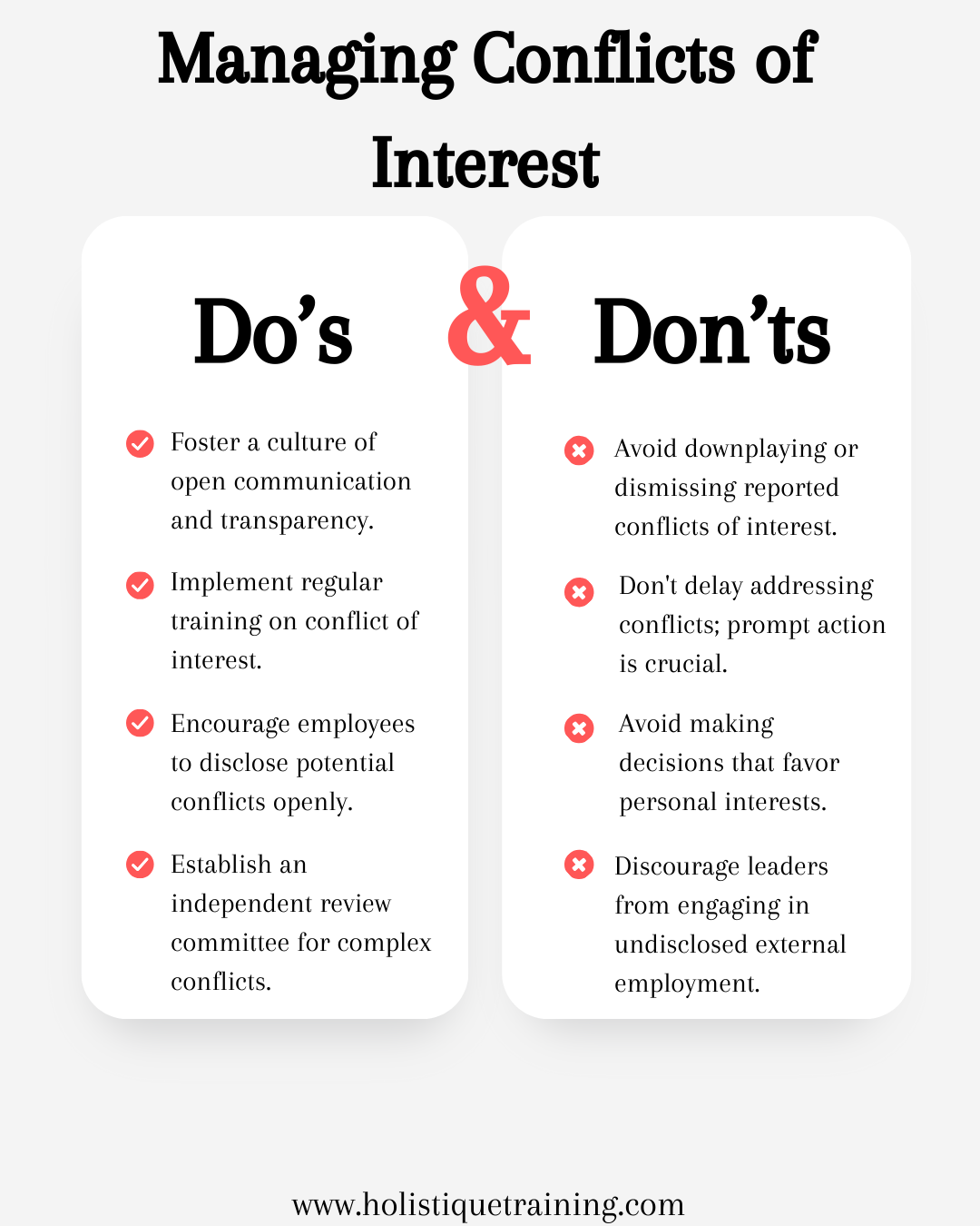 Do's & Don'ts of Managing Conflicts of Interest