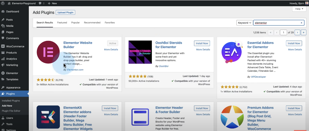 Install and Activate Elementor-axiabits