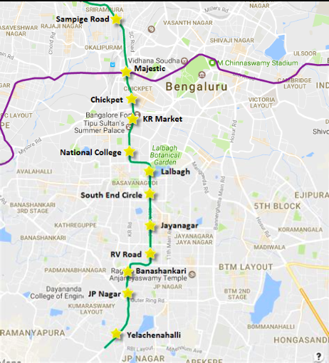 Route Map Of JP Nagar Metro Station