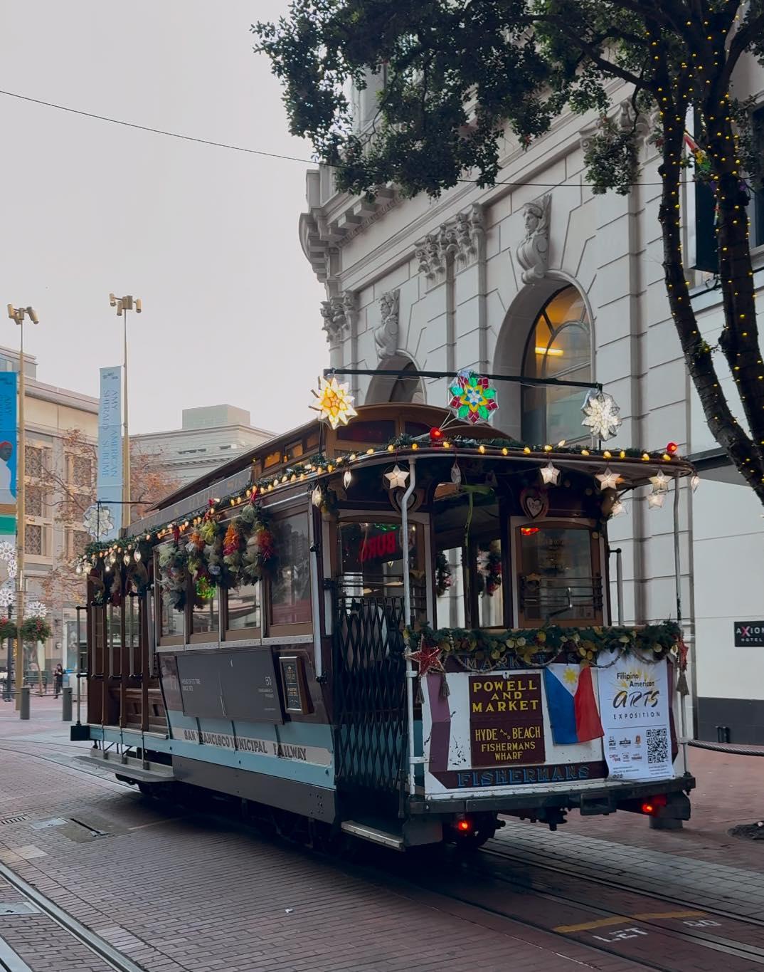 A trolley on a street

Description automatically generated