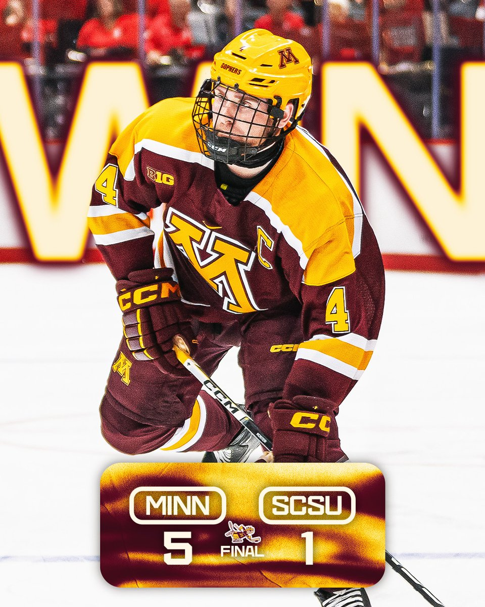 Minnesota Gophers win 5-1 at the St. Cloud State Huskies.