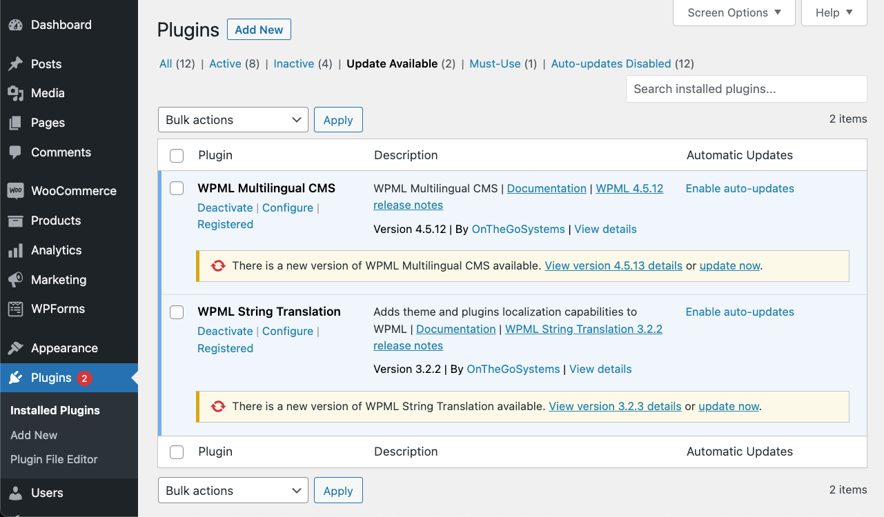 WPML WordPress translation plugin