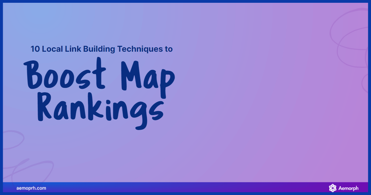 A map pin, links, and a rising SEO graph representing local link-building techniques.