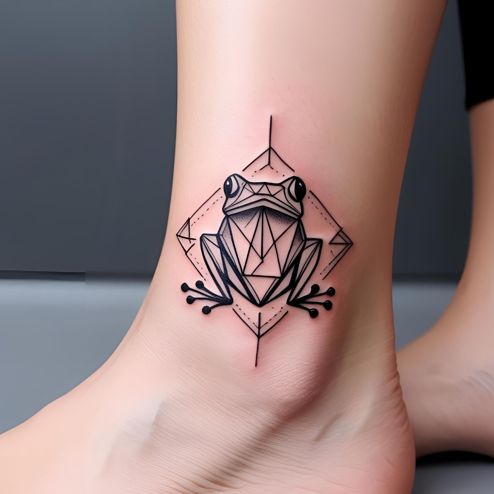 Geometric Frog Tattoo