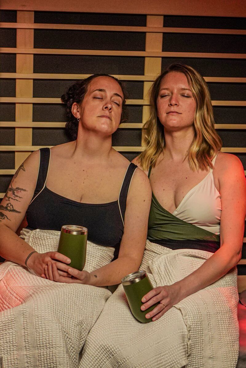 Relaxing in the infrared sauna at Oakwell